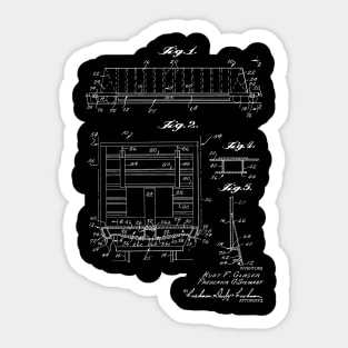 Gondola Railway Car Vintage Patent Hand Drawing Sticker